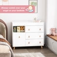 thumbnail image 4 of OXYLIFE Baby Nursery Changing Table Dresser with 3 Drawers and Shelf for Nursery Room, White, 4 of 8
