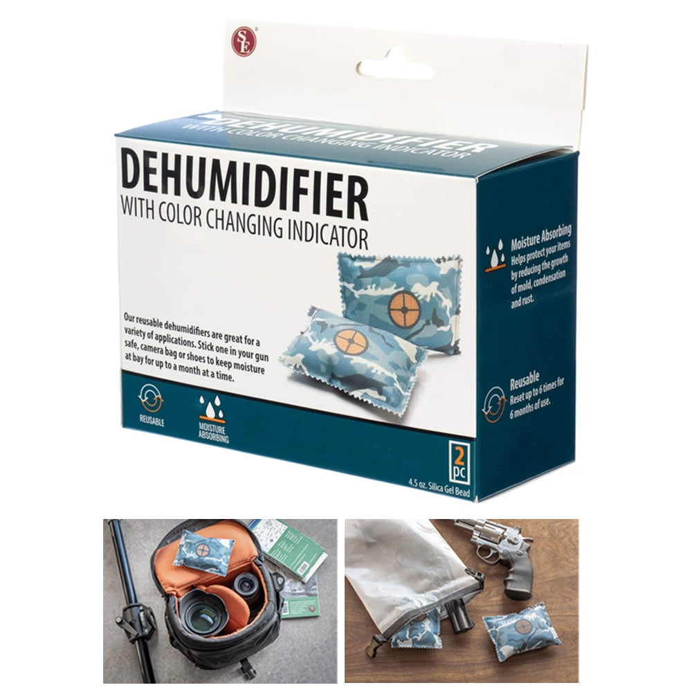 2 Dehumidifier Packs Reusable Silica Gel Safe Moisture Absorber Storage Dry Bags 