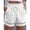 White, variant on ClodeEU Womens Linen Drawstring Shorts ,Cut-Out Casual Pants with Pocket White,Womens Plus M