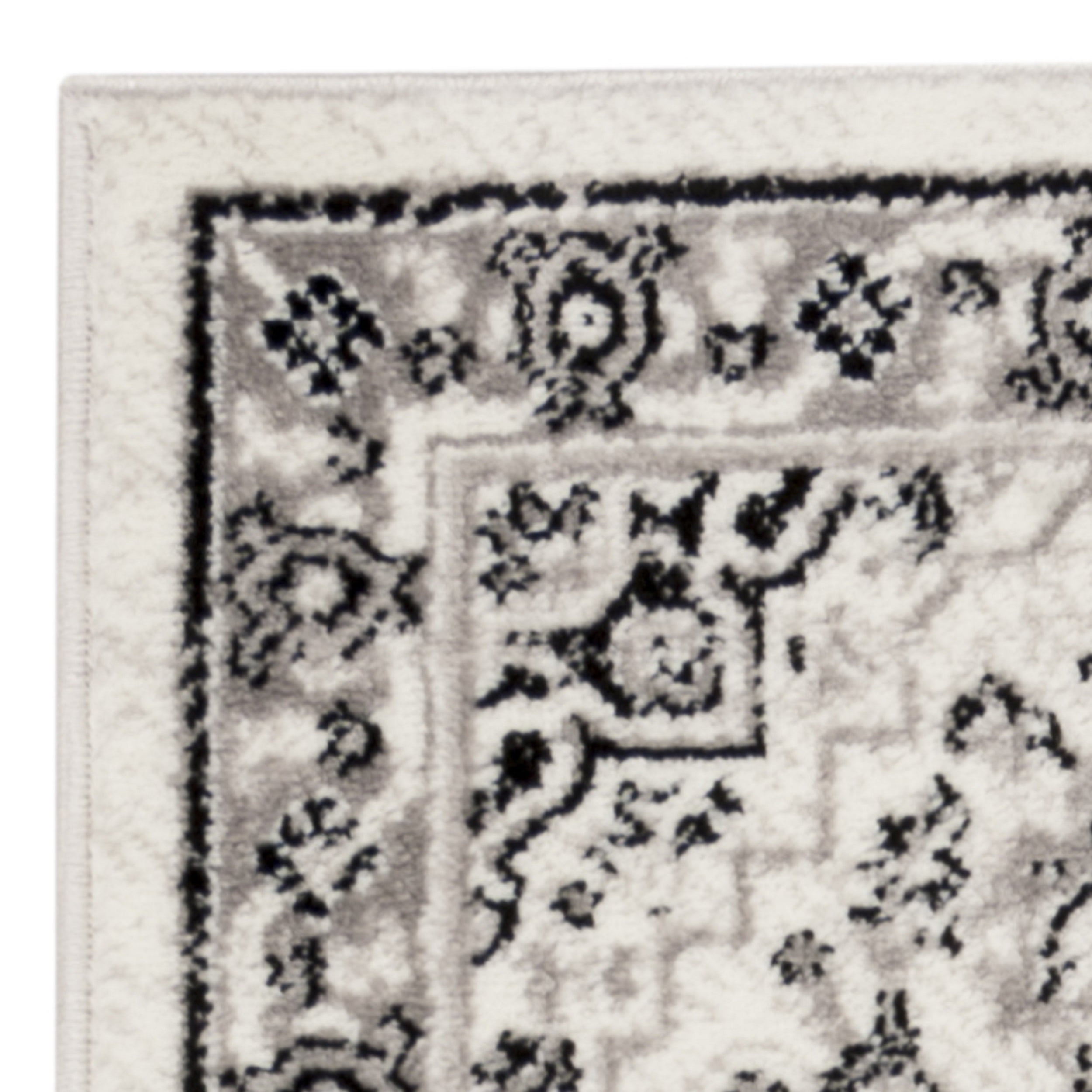 SAFAVIEH Skyler Collection 2' x 12' Grey/Ivory SKY126K Boho Chic Distressed Medallion Non-Shedding Living Room Bedroom Runner Rug