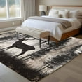 thumbnail image 5 of Forest Deer Large Area Rugs for Bedroom Living Room, Non Slip Carpet Bedside Rug, Rustic Country Wildlife Woodland Black Beige Rectangular Floor Cover Kitchen Accent Rug 8'x10' for Dining Room/Office, 5 of 9