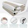 thumbnail image 4 of Twin Quilt Set 68''x86'', Beige Stripes Lightweight Summer Bedspread Coverlet Set with 2 Pillow Shams, Simple Beige White Texture Breathable All Season Quilt Bedding for Dorm/Bedroom, 4 of 9