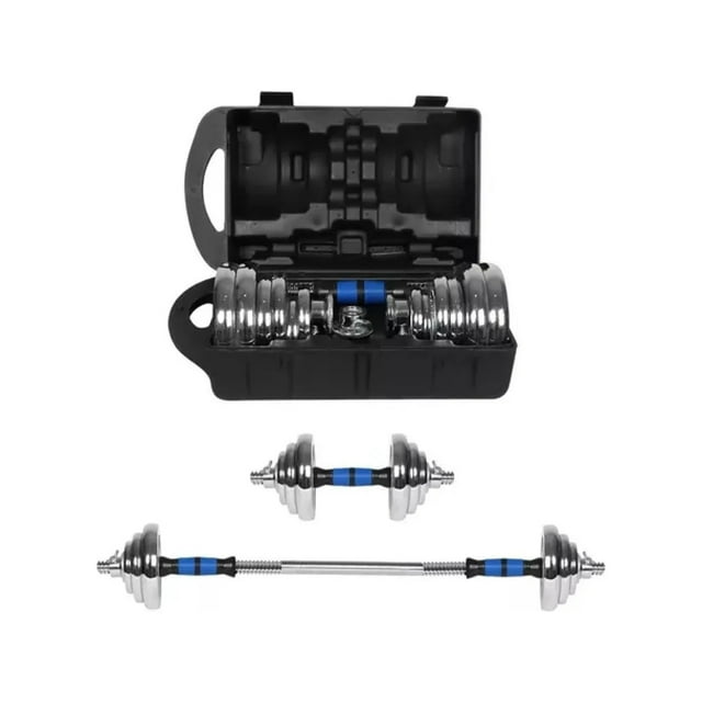 Kit Mancuernas Multifuncional 3en1 Barra y Discos Acero 20kg Gimnasio Con Estuche Marthing Pesas y Barra Recta de Acero Diseño Estable Compactas Resistentes y Funcionales Entrenamiento Casa y Gim