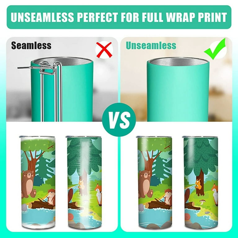 Littleduckling 2pcs Silicone Wraps Sublimation Tumblers Sleeve for 20oz Skinny Tumblers Reusable Silicone Sublimation Sleeve for Full Wrap Tumbler