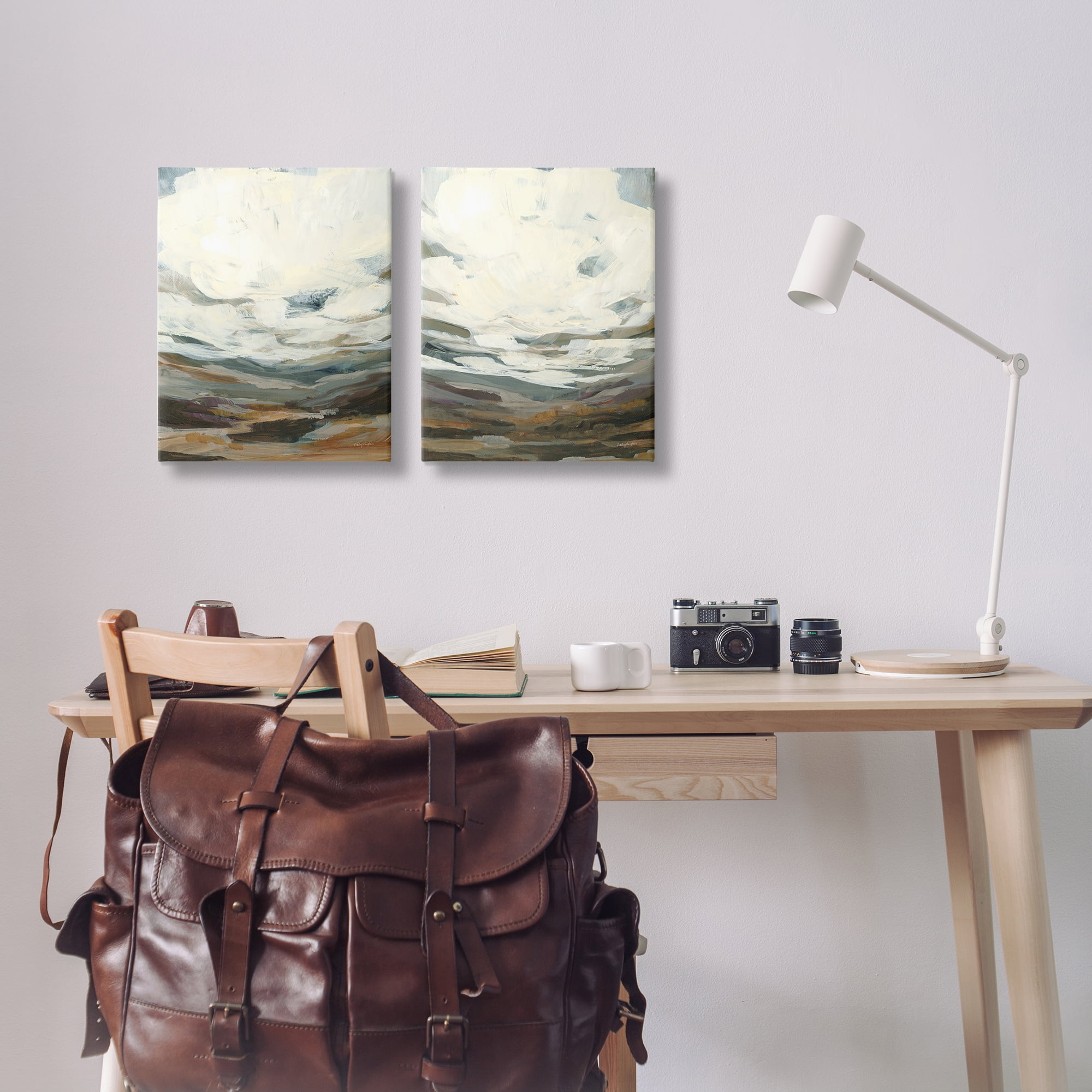 Stupell Industries Overcast Timber Thicket Abstract Painting Wrapped Canvas Art Print Wall Art, 16 x 20, Set of 2