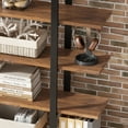 thumbnail image 5 of Tribesigns 5-Tier Bookshelf, Open Etagere Bookcase with Sturdy Metal Frame, Industrial Storage Display Shelves for Living Room Bedroom Home Office, Retro Brown, 5 of 7