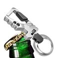 thumbnail image 5 of 2 piezas de llavero para hombre, mosquetón para coche, llavero, abridor de botellas de Metal, abridor de botellas, llavero (dorado, negro + plateado y negro, 5 of 5