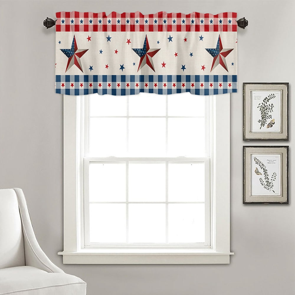 PATRIOTIC AMERICAN FLAG 60"W x 18"L BATHROOM KITCHEN WINDOW CURTAIN VALANCE 