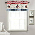 thumbnail image 2 of Independence Day Tier Curtains, Red Blue White Stars Patriotic USA Flag Rod Pocket Curtains , Small Half Window Treatment Tiers Drapes for Kitchen Cafe Bathroom, 54*17.8inch, 2 of 3
