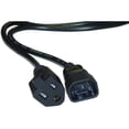 thumbnail image 2 of CableWholesale 10W1-05203 Power Cord Adapter Black C14 to NEMA 5-15R 10 Amp UL CSA rated 3 foot, 2 of 2