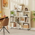 thumbnail image 5 of Barara King 10-Cube Bookshelf with 5 Tapered Metal Legs, Bookcase Display Standing Shelf for Living Room, Bedroom, Office Room, Study Room, White & Black, 5 of 7