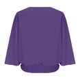 thumbnail image 7 of Endives Women's Chiffon Shirt Blouses Casual Boat Neck Chiffon Blouses Batwing Tops Tunic Top Spring Outfit Purple, 7 of 7