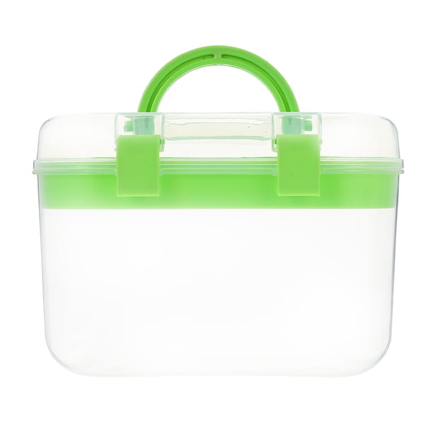 Caja de almacenamiento de almacenamiento de medicina portátil Caja de almacenamiento de doble capa Caja de almacenamiento cosmético