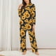 thumbnail image 2 of Balery Navy Blue Plaid Sunflower Conjunto de Pijama con Estampado para Mujer, Conjunto de Dos Piezas con Manga Larga, Ropa de Dormir Suave con Bolsillos, Pijamas Cómodos-Medium, 2 of 7