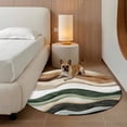 thumbnail image 2 of Abstract Wave Texture 4FT Round Area Rugs for Living Room 111 Retro Brown Brown Bump Ultra-Thin Non-Slip Round Rugs Machine Washable Low Pile Circle Carpet for Bedroom Kitchen Nursery, 2 of 9