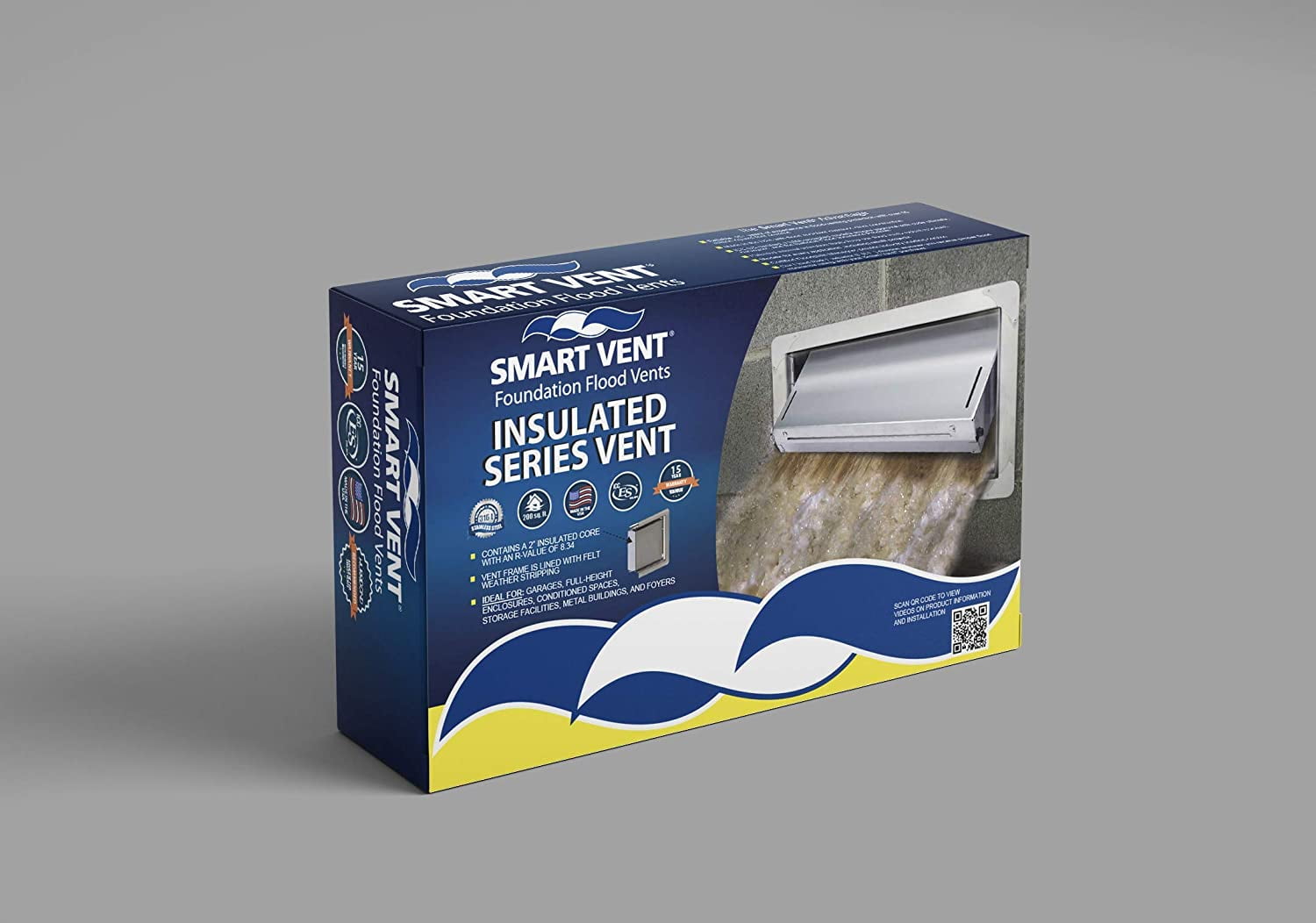 Smart Vent Insulated Foundation Flood Vent, FEMA Compliant and ICC-ES Certified