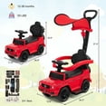 thumbnail image 6 of Lowestbest Toddler Push Car, Kids Ride On Push Car,3-In-1 Kids Ride on Mercedes Benz G350 Push Car with Canopy,Red, 6 of 11