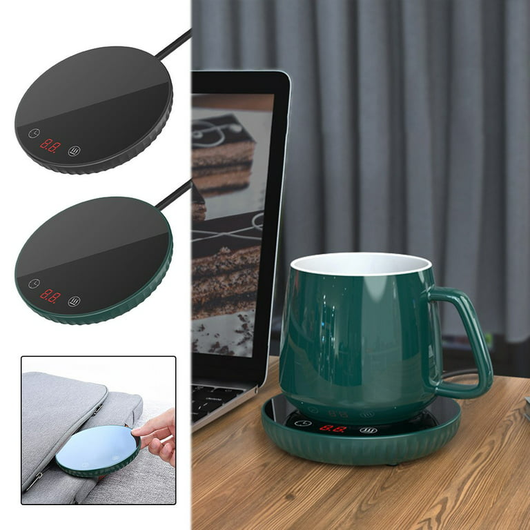 Coffee Mug Warmer, Black Cup Warmer Tea Milk Water Beverage Drink Candle  Warmer Electric Plate with Auto Shut Off Smart Temperature Heating Control  at 131℉/55℃ for Desk Office Home Use as Gift 