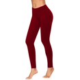thumbnail image 3 of Fsqjgq Leggings with Pockets for Women Solid Black Running Sports Fitness Yoga Leggings High Waisted Compression Pants Tights Red M, 3 of 7