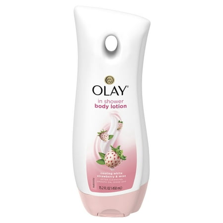 Olay Cooling White Strawberry & Mint In-Shower Body Lotion, 15.2 fl (Best In Shower Lotion)