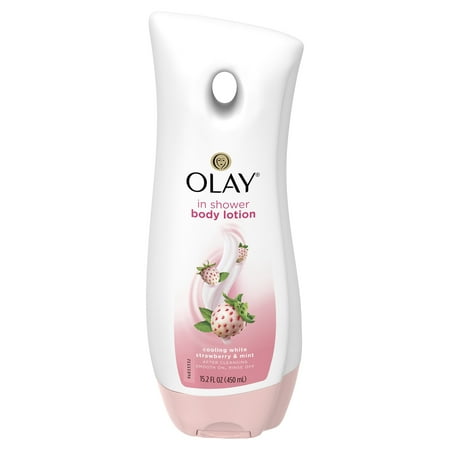 Olay Cooling White Strawberry & Mint In-Shower Body Lotion, 15.2 fl oz