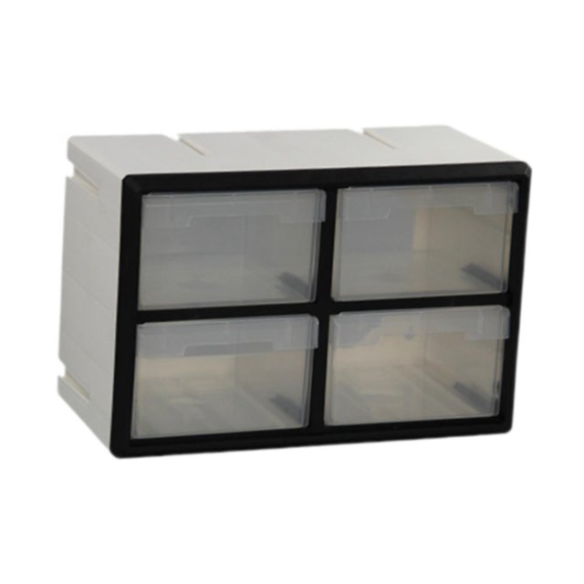 Langgg Drawer Storage Cabinet Organizer Home Container drawers 9 for Screws Beads Small Items White 4 drawers