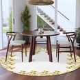 thumbnail image 4 of Round Area Rug 7 Ft, Yellow Daisy Washable Non-Slip Circle Carpet for Living Room/Bedroom, Spring Summer Pastoral Garden Floral Blossom Low-Profile Large Runner Mat Collection Rugs for Indoor, 4 of 7
