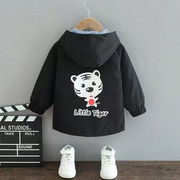 Chaqueta para niños, ropa de bebé, abrigo para niñas, sudadera con capucha, chaqueta con cremallera, prendas de vestir para niños, Tops de primavera y otoño, ropa de salida para niños pequeños 5T(120) Gao Jinjia LED