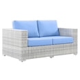 thumbnail image 2 of Modway Convene Outdoor Patio Loveseat in Light Gray Light Blue, 2 of 8