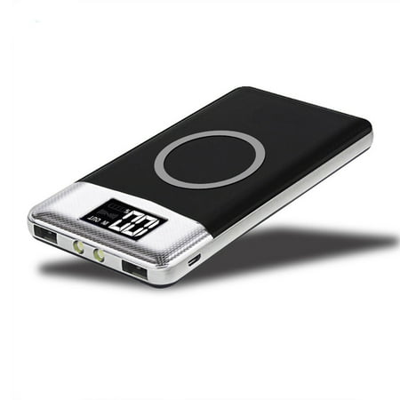 NEW 500000mAh Power Bank Qi Wireless Charging 2 USB LED Portable Battery