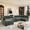 Green, variant on YWEN 121" U-Shaped Oversized Chenille Modular Sectional Sofa with Multi Functional Console, Convertible 5-Seater Couch Bed with 1 Ottomans & USB & Cup Holders, Easy Assembly, for Living Room
