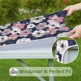 thumbnail image 6 of Pioneer Flower Floral Print Pattern Square Fitted Tablecloth with Elastic Edge,Square Table Cover,Washable Elastic Table Cover for Home Kitchen Party Decor 34"x34", 6 of 6