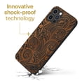 thumbnail image 3 of Case Yard Wooden Case for iPhone-12-Pro-Max Soft TPU Silicone cover Slim Fit Shockproof Wood Protective Phone Cover for Girls Boys Men and Women Supports Wireless Charging Paisley Design, 3 of 7