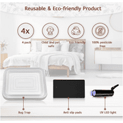 Bed Bug Interceptors, Bug Detector and Bed Bug Trap, with Anti Skid Pads and Black Light, 8 Pack, Black