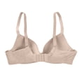 thumbnail image 6 of Gymayou Women Low Cut Underwire Push Up Bra Half Cup Comfort Lingerie Adjustable Thin Strap Deep V Gathering Support Bra Beige 70B, 6 of 9