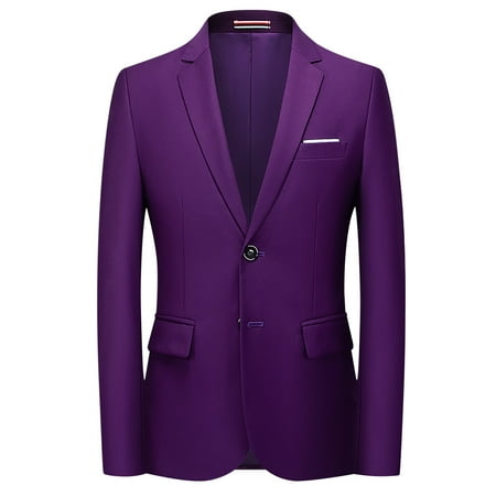 PuLe Jackets for Men New Casual Men Solid Matching Breasted Slim Middle-aged Suit Long Sleeve Hoodless Casual Outwear Jackets