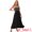 Black, variant on DARING DIVA Women's Boho Adjustable Spaghetti Strap Maxi Dresses L Black