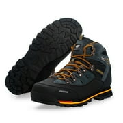 Mens Waterproof Leather mid Hiking Boots Outdoor Non-Slip Lightweight Trekking Sneakers