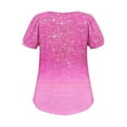 thumbnail image 7 of Xixinqiwan Women Tops,Women Plus Size Tops Summer Short Sleeve T Shirts Casual Round Neck Blouse Tee Hot Pink 2XL, 7 of 7