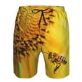 thumbnail image 4 of Disketp Men'S Swim Trunks Hawaiian Breathable Surf Beach Swimsuits Mesh Lining Beach Shorts With Pockets-Honey Bee Pollinating Sunflower, 4 of 9