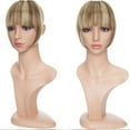 thumbnail image 2 of SEGO Bang Clip in Hair Extension Synthetic Hair Fake Bangs Blonde Straight Hair Piece Gold Hair Accessory, 2 of 6