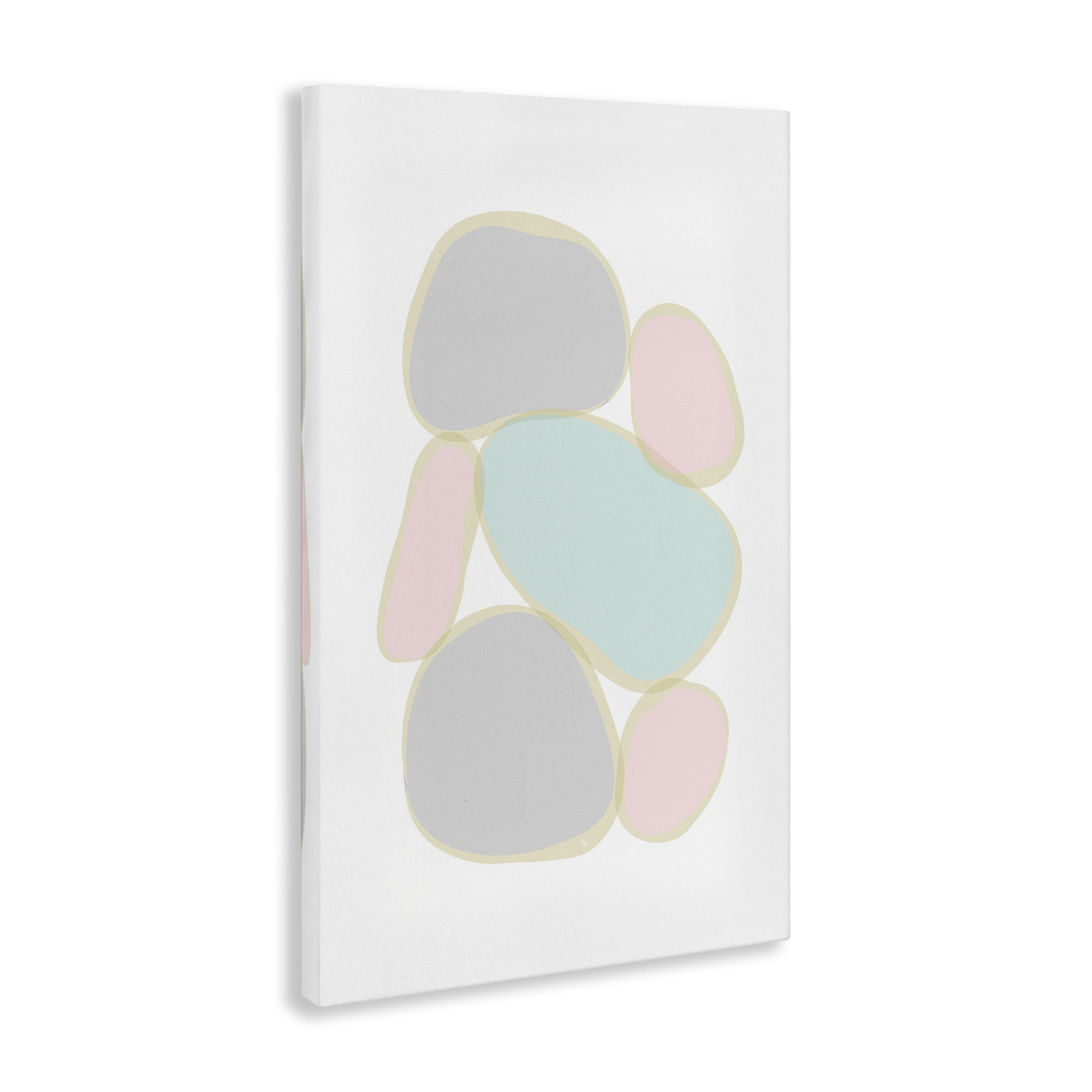 Stupell Industries Pastel Pebble Shapes Abstract Painting Gallery Wrapped Canvas Art Print Wall Art, 30 x 45