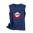 thumbnail image 4 of Savings High Neck Tank Tops for Women Summer Sleeveless Baseball Print Shirts Casual Loose Workout Tops (L, Navy), 4 of 4