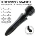 thumbnail image 4 of 10 Powerful Speeds 8 Vibrator Wand Massager, Rechargeable Cordless Personal Big Back Massager with Multi-Mode for Body Therapeutic, Muscle Aches & Sports Recovery (Black), 4 of 6