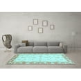 thumbnail image 3 of Ahgly Company Indoor Square Oriental Light Blue Modern Area Rugs, 6' Square, 3 of 4
