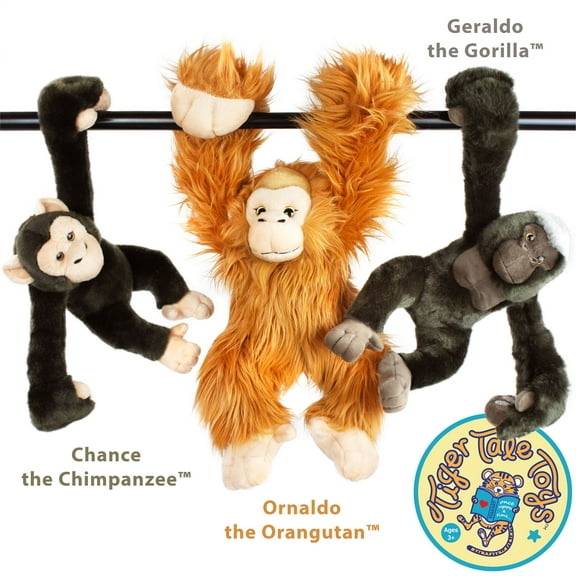 Ornaldo The Orangutan Monkey | 21 Inch (with Hanging Arms Outstretched) Stuffed Animal Plush Chimpanzee | by TigerHart Toys