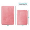 thumbnail image 3 of Set of 2 Small Clara Clark Bath Mat Bathroom Rug - Absorbent Memory Foam Bath Rugs - Non-Slip, Thick, Cozy Velvet Feel Microfiber Bathrug, Plush Shower, Toilet- Floor Bathmats Carpet - Pink - 17"x24", 3 of 6