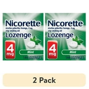(2 pack) Nicorette Nicotine Lozenges, Stop Smoking Aids, 4 Mg, Mint, 144 Count