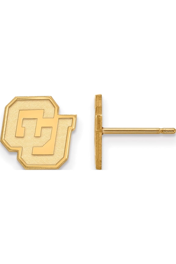 Ss/Gold Plated Sterling Silver With Gp Logoart University Of Colorado Xs Post Earrings (9 X 10) Made In United States gp030uco