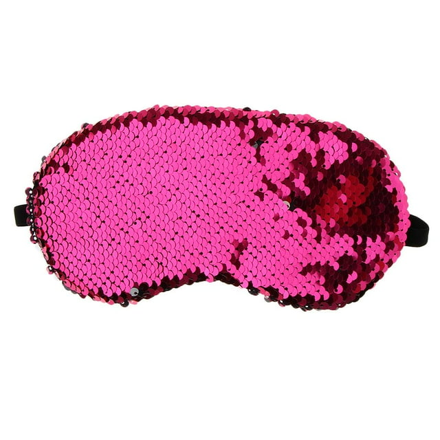 Tachiuwa Glitter Sequins Mermaid Elastic Eye Sleeping Rest Blindfold Sleep Aid Rose Rose Red
